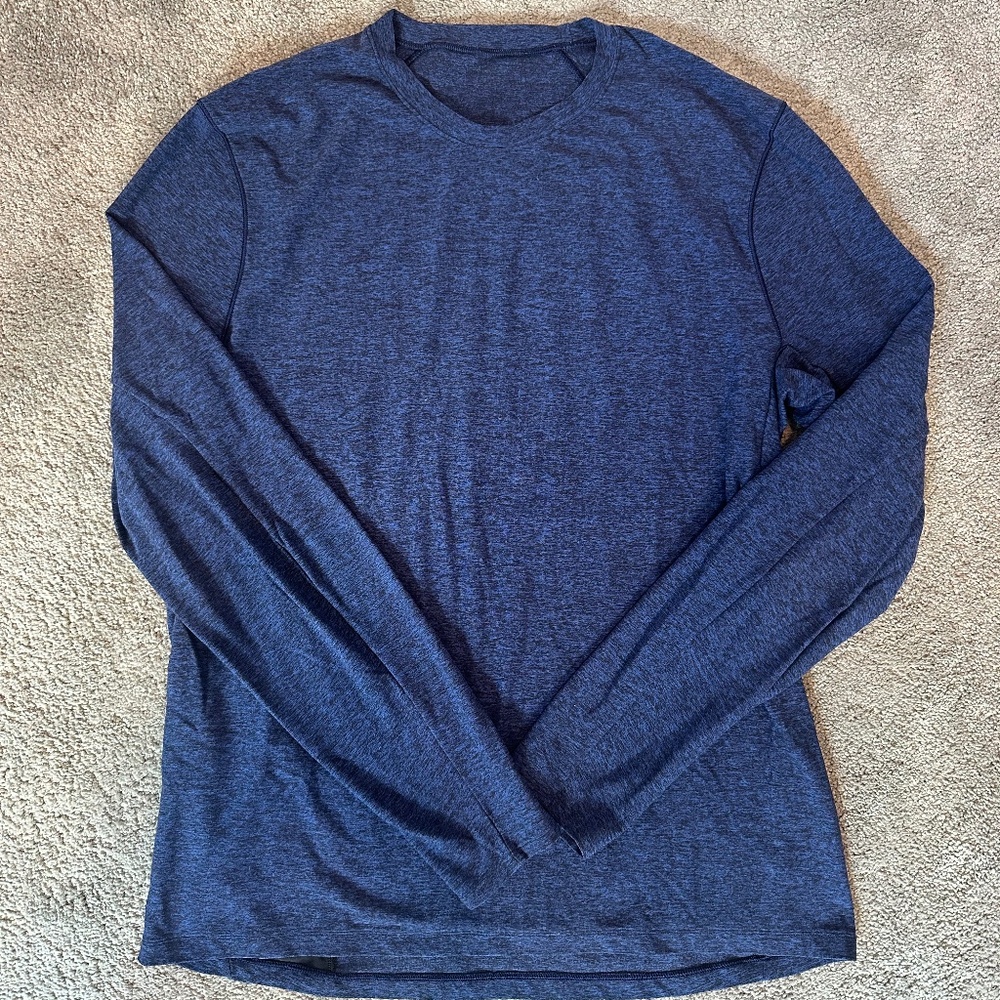 Lululemon Surge Warm Long Sleeve Running Shirt Soft Dark Blue Men Medium LM3AOQS